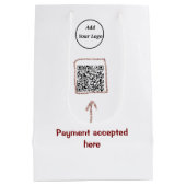 Einfacher minimaler q r Code Hinzufügen Logo-Scan- Mittlere Geschenktüte (Rückseite)