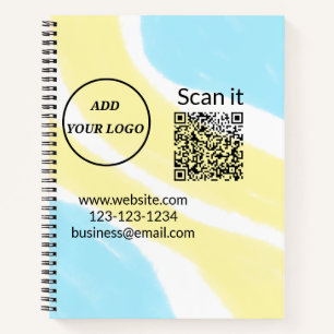 Einfacher minimaler q r Code Hinzufügen Logo Scan- Notizblock
