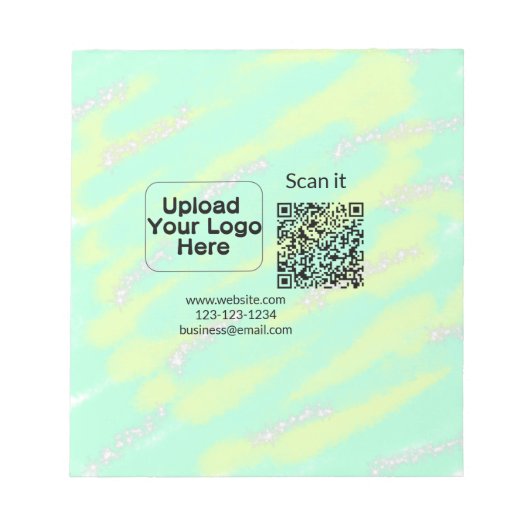 Einfacher minimaler q r Code Hinzufügen Logo Scan- Notizblock (Vorderseite)