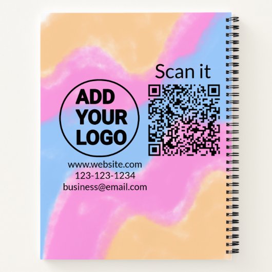 Einfacher minimaler q r Code Hinzufügen Logo Scan- Notizblock (Rückseite)