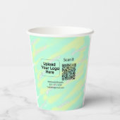 Einfacher minimaler q r Code Hinzufügen Logo Scan- Pappbecher (Rückseite)