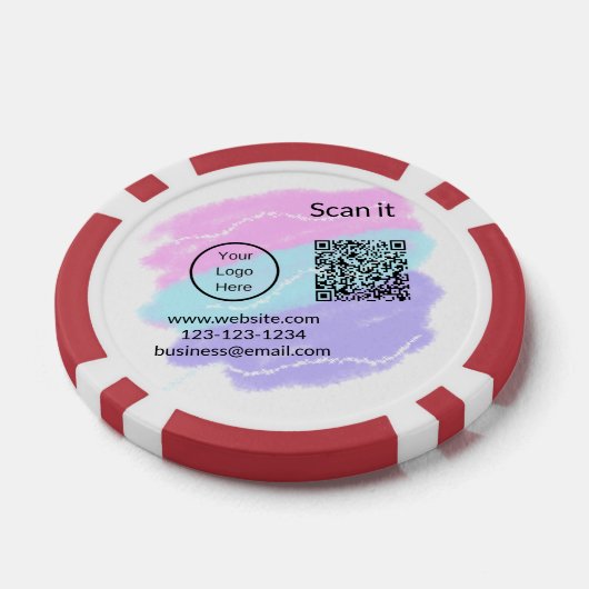 Einfacher minimaler q r Code Hinzufügen Logo Scan- Pokerchips (Einzeln)