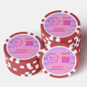 Einfacher minimaler q r Code Hinzufügen Logo Scan- Pokerchips (Stapel)