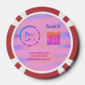 Einfacher minimaler q r Code Hinzufügen Logo Scan- Pokerchips (Rückseite)