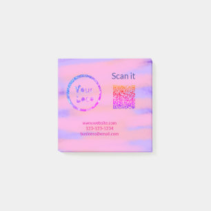 Einfacher minimaler q r Code Hinzufügen Logo Scan- Post-it Klebezettel