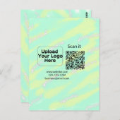 Einfacher minimaler q r Code Hinzufügen Logo Scan- Postkarte (Vorne/Hinten)