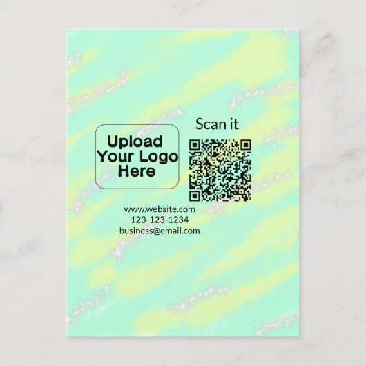 Einfacher minimaler q r Code Hinzufügen Logo Scan- Postkarte (Vorderseite)
