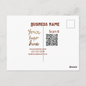 Einfacher minimaler q r Code Hinzufügen Logo Scan- Postkarte (Rückseite)