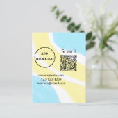 Einfacher minimaler q r Code Hinzufügen Logo Scan- Postkarte (Stehend Vorderseite)