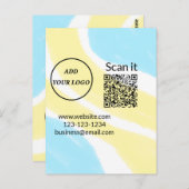 Einfacher minimaler q r Code Hinzufügen Logo Scan- Postkarte (Vorne/Hinten)