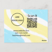 Einfacher minimaler q r Code Hinzufügen Logo Scan- Postkarte (Rückseite)