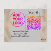 Einfacher minimaler q r Code Hinzufügen Logo Scan- Postkarte (Rückseite)