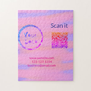 Einfacher minimaler q r Code Hinzufügen Logo Scan- Puzzle