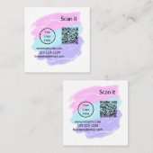 Einfacher minimaler q r Code Hinzufügen Logo Scan- Quadratische Visitenkarte (Vorne/Hinten)
