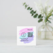 Einfacher minimaler q r Code Hinzufügen Logo Scan- Quadratische Visitenkarte (Stehend Vorderseite)