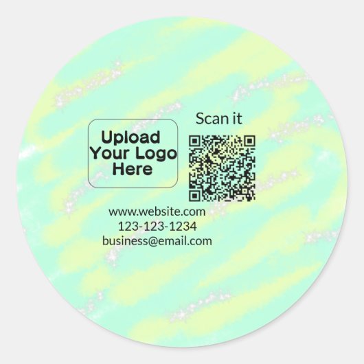 Einfacher minimaler q r Code Hinzufügen Logo Scan- Runder Aufkleber (Vorderseite)