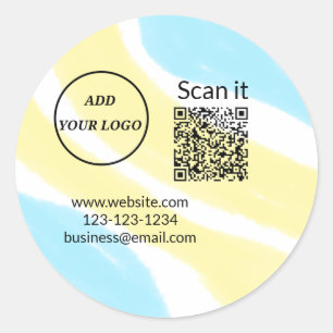 Einfacher minimaler q r Code Hinzufügen Logo Scan- Runder Aufkleber