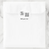 Einfacher minimaler q r Code Hinzufügen Logo-Scan- Runder Aufkleber (Tasche)