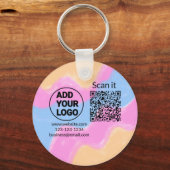 Einfacher minimaler q r Code Hinzufügen Logo Scan- Schlüsselanhänger (Vorderseite)