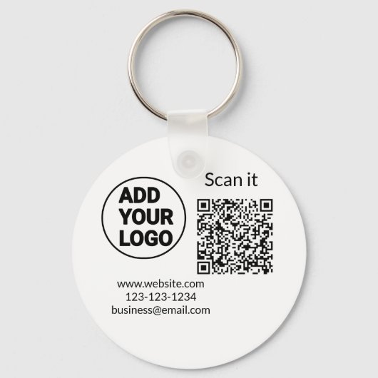 Einfacher minimaler q r Code Hinzufügen Logo Scan- Schlüsselanhänger (Vorderseite)