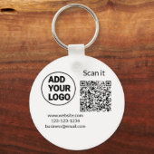 Einfacher minimaler q r Code Hinzufügen Logo Scan- Schlüsselanhänger (Vorderseite)