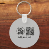 Einfacher minimaler q r Code Hinzufügen Logo-Scan- Schlüsselanhänger (Vorderseite)