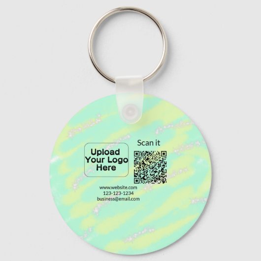 Einfacher minimaler q r Code Hinzufügen Logo Scan- Schlüsselanhänger (Vorderseite)