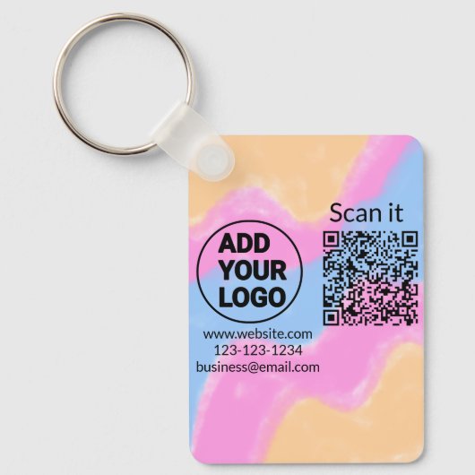 Einfacher minimaler q r Code Hinzufügen Logo Scan- Schlüsselanhänger (Vorderseite)