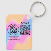 Einfacher minimaler q r Code Hinzufügen Logo Scan- Schlüsselanhänger (Rückseite)