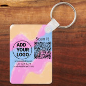 Einfacher minimaler q r Code Hinzufügen Logo Scan- Schlüsselanhänger (Rückseite)