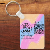 Einfacher minimaler q r Code Hinzufügen Logo Scan- Schlüsselanhänger (Vorderseite)