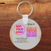 Einfacher minimaler q r Code Hinzufügen Logo Scan- Schlüsselanhänger (Vorderseite)