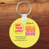 Einfacher minimaler q r Code Hinzufügen Logo Scan- Schlüsselanhänger (Vorderseite)
