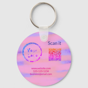 Einfacher minimaler q r Code Hinzufügen Logo Scan- Schlüsselanhänger