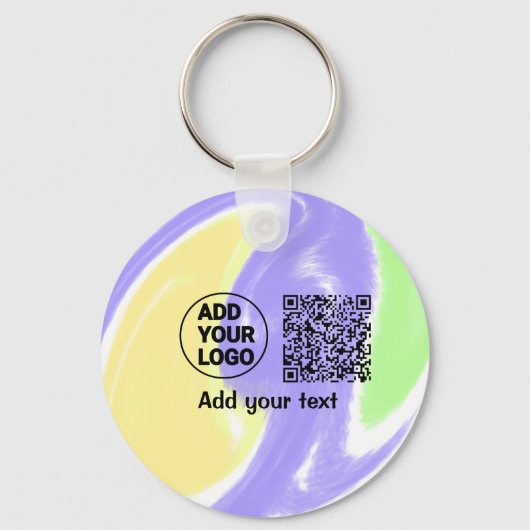 Einfacher minimaler q r Code Hinzufügen Logo-Scan- Schlüsselanhänger (Vorderseite)