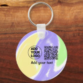 Einfacher minimaler q r Code Hinzufügen Logo-Scan- Schlüsselanhänger (Vorderseite)