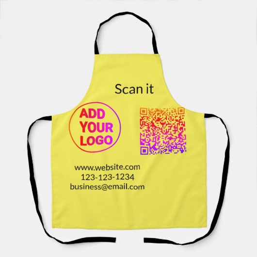 Einfacher minimaler q r Code Hinzufügen Logo Scan- Schürze (Vorderseite)