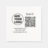Einfacher minimaler q r Code Hinzufügen Logo Scan- Serviette (Vorderseite)