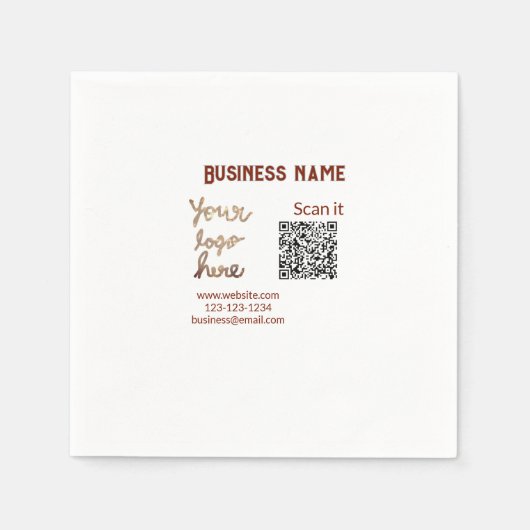 Einfacher minimaler q r Code Hinzufügen Logo Scan- Serviette (Vorderseite)