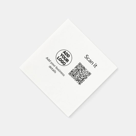 Einfacher minimaler q r Code Hinzufügen Logo Scan- Serviette (Ecke)
