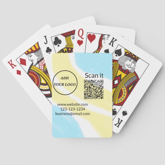 Einfacher minimaler q r Code Hinzufügen Logo Scan- Spielkarten (Rückseite)