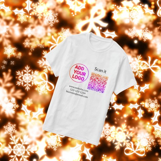 Einfacher minimaler q r Code Hinzufügen Logo Scan- T-Shirt