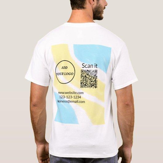 Einfacher minimaler q r Code Hinzufügen Logo Scan- T-Shirt (Rückseite)