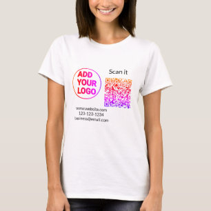 Einfacher minimaler q r Code Hinzufügen Logo Scan- T-Shirt