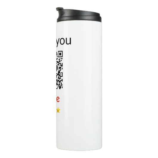 Einfacher minimaler q r Code Hinzufügen Logo Scan- Thermosbecher (Nach rechts gedreht)