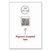 Einfacher minimaler q r Code Hinzufügen Logo-Scan- Tischnummer (Rückseite)