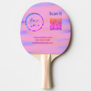 Einfacher minimaler q r Code Hinzufügen Logo Scan- Tischtennis Schläger