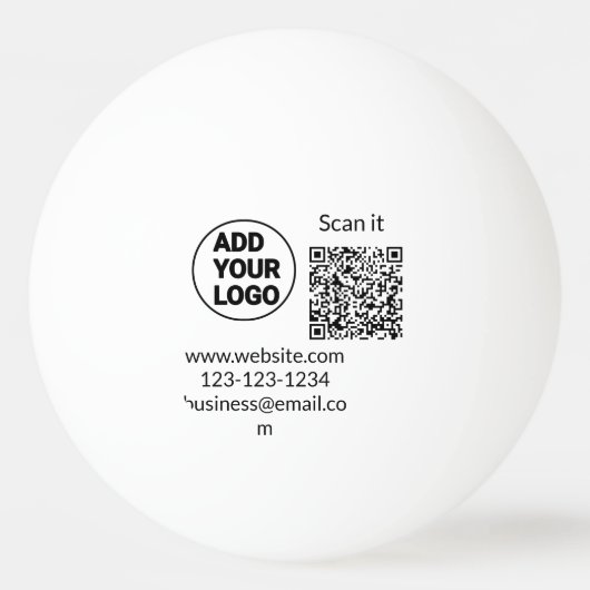 Einfacher minimaler q r Code Hinzufügen Logo Scan- Tischtennisball (Vorderseite)