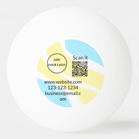 Einfacher minimaler q r Code Hinzufügen Logo Scan- Tischtennisball (Vorderseite)
