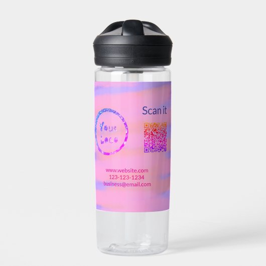 Einfacher minimaler q r Code Hinzufügen Logo Scan- Trinkflasche (Vorderseite)